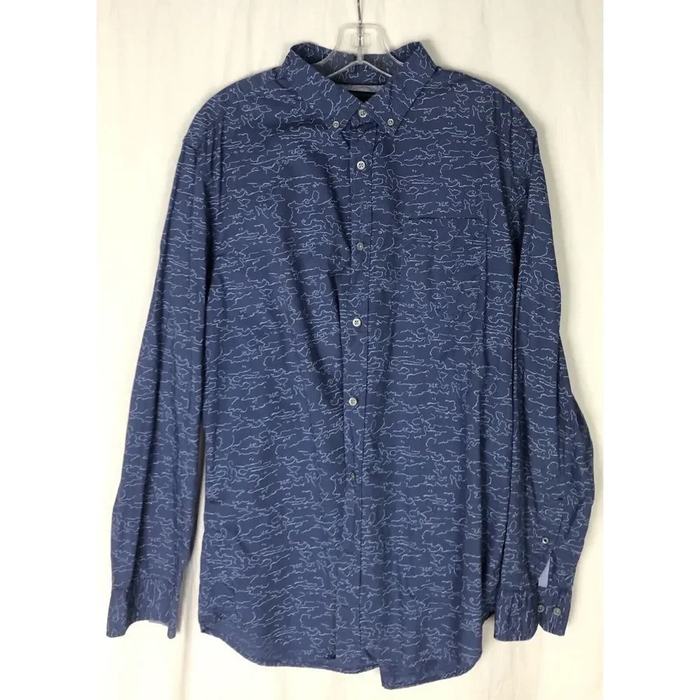Banana Republic Custom 078 Wash Slim Men Size XL Long Sleeve Blue‎ Shirt